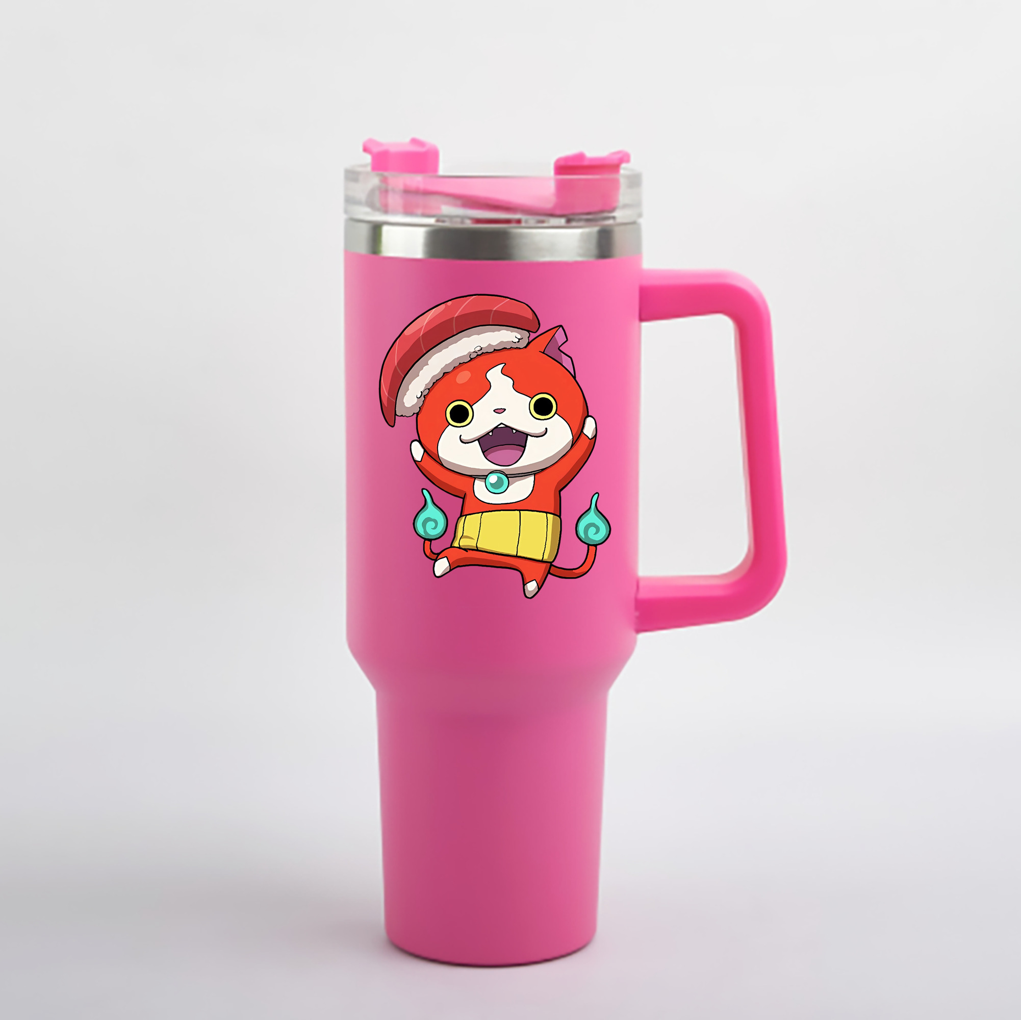 （画像用） 妖怪ウォッチ Yo-kai Watch 1200mL車用タンブラー - クリスタルステッカー（プラスチックストロー付き）